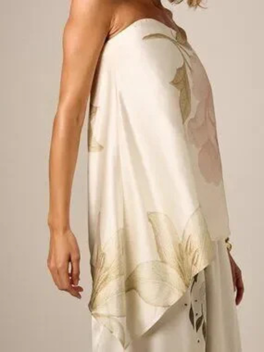 Multicolor Floral Women's Print Strapless Asymmetric High-Low Hem Bandeau Top
